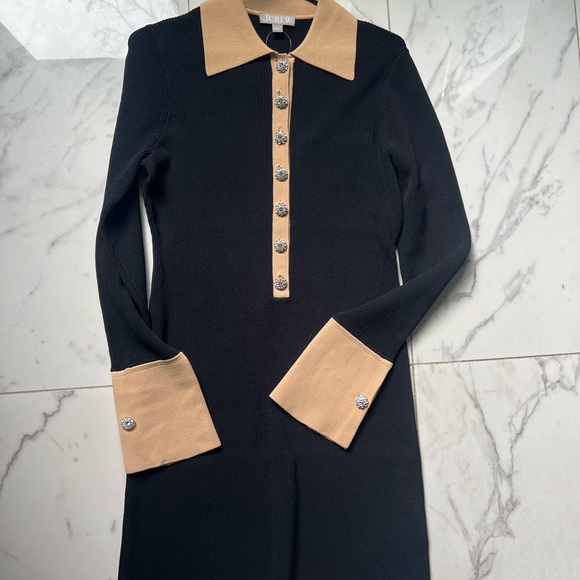 J Crew - Ribbed polo sweater-dress with jewel buttons - Picture 6 of 10